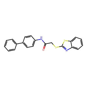 2-(1,3-benzothiazol-2-ylsulfanyl)-N-(4-phenylphenyl)acetamide structure