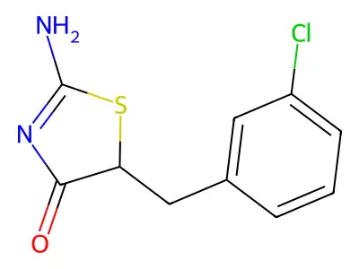5-[(3-Chlorophenyl)methyl]-2-imino-1,3-thiazolidin-4-one structure