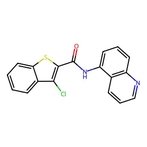3-chloro-N-(quinolin-5-yl)-1-benzothiophene-2-carboxamide structure