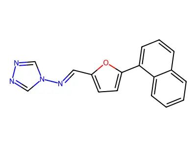 (E)-N-((5-(Naphthalen-1-yl)furan-2-yl)methylene)-4H-1,2,4-triazol-4-amine structure