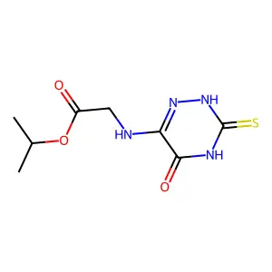 propan-2-yl 2-[(5-oxo-3-sulfanylidene-2H-1,2,4-triazin-6-yl)amino]acetate structure