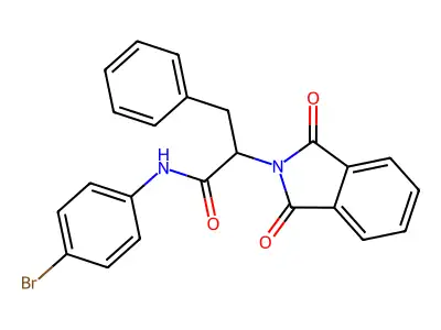 N-(4-bromophenyl)-2-(1,3-dioxo-1,3-dihydro-2H-isoindol-2-yl)-3-phenylpropanamide structure