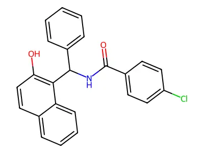 4-chloro-N-((2-hydroxynaphthalen-1-yl)(phenyl)methyl)benzamide structure