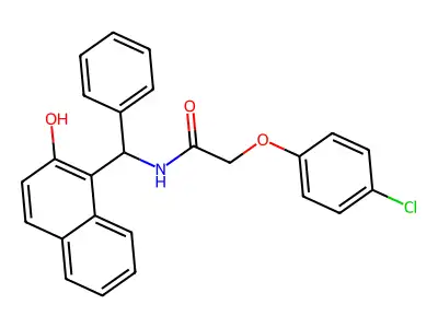 2-(4-chlorophenoxy)-N-[(2-hydroxynaphthyl)phenylmethyl]acetamide structure