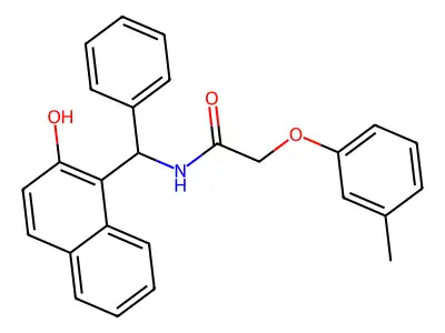 N-[(2-hydroxynaphthyl)phenylmethyl]-2-(3-methylphenoxy)acetamide structure