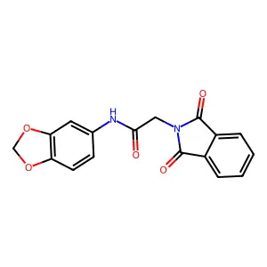 N-(1,3-benzodioxol-5-yl)-2-(1,3-dioxoisoindol-2-yl)acetamide structure