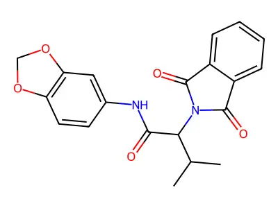 N-(1,3-benzodioxol-5-yl)-2-(1,3-dioxoisoindol-2-yl)-3-methylbutanamide structure