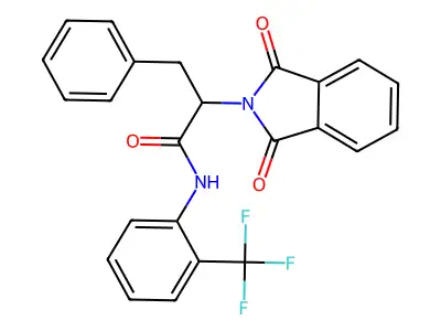 2-(1,3-dioxo-1,3-dihydro-2H-isoindol-2-yl)-3-phenyl-N-[2-(trifluoromethyl)phenyl]propanamide structure