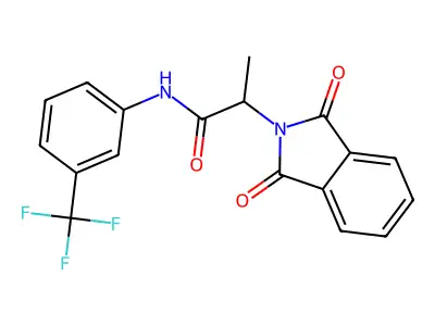 2-(1,3-dioxobenzo[c]azolin-2-yl)-N-[3-(trifluoromethyl)phenyl]propanamide structure
