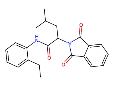 2-(1,3-dioxobenzo[c]azolidin-2-yl)-N-(2-ethylphenyl)-4-methylpentanamide structure