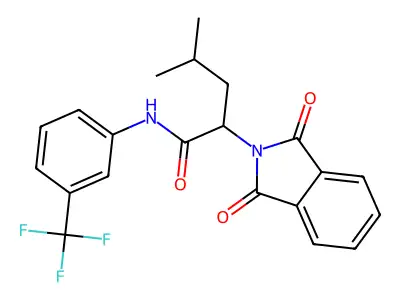 2-(1,3-Dioxo-1,3-dihydro-isoindol-2-yl)-4-methyl-pentanoic acid (3-trifluorometh structure