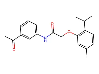 N-(3-acetylphenyl)-2-[5-methyl-2-(propan-2-yl)phenoxy]acetamide structure