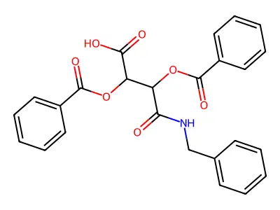 2,3-diphenylcarbonyloxy-3-[N-benzylcarbamoyl]propanoic acid structure