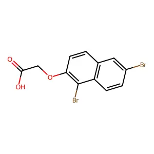 2-(1,6-Dibromo-2-naphthyloxy)acetic acid structure