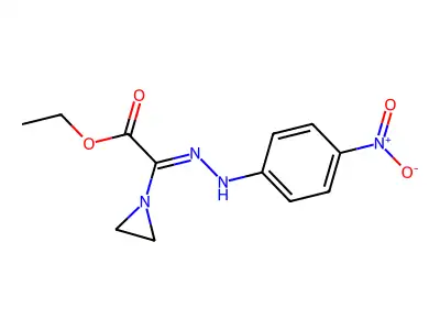 Ethyl 2-(aziridin-1-yl)-2-[(4-nitrophenyl)hydrazinylidene]acetate structure