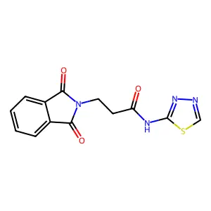 3-(1,3-dioxoisoindol-2-yl)-N-(1,3,4-thiadiazol-2-yl)propanamide structure