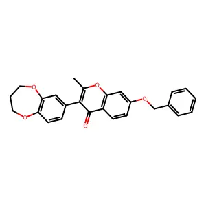7-(benzyloxy)-3-(3,4-dihydro-2H-1,5-benzodioxepin-7-yl)-2-methyl-4H-chromen-4-one structure