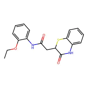 N-(2-ethoxyphenyl)-2-(3-oxo-3,4-dihydro-2H-1,4-benzothiazin-2-yl)acetamide structure