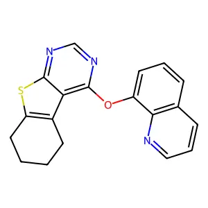 4-Quinolin-8-yloxy-5,6,7,8-tetrahydro-[1]benzothiolo[2,3-d]pyrimidine structure
