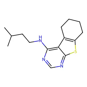 N-(3-methylbutyl)-5,6,7,8-tetrahydro[1]benzothieno[2,3-d]pyrimidin-4-amine structure