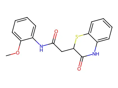 N-(2-methoxyphenyl)-2-(3-oxo-3,4-dihydro-2H-1,4-benzothiazin-2-yl)acetamide structure