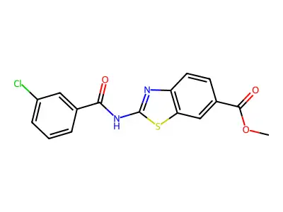 Methyl 2-(3-chlorobenzamido)benzo[d]thiazole-6-carboxylate structure