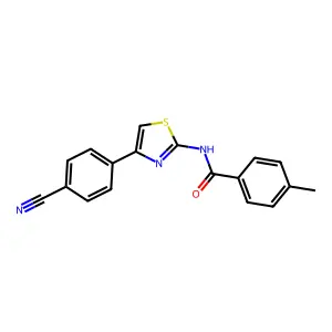 N-[4-(4-cyanophenyl)-1,3-thiazol-2-yl]-4-methylbenzamide structure