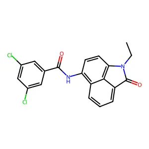 3,5-dichloro-N-(1-ethyl-2-oxo-1,2-dihydrobenzo[cd]indol-6-yl)benzamide structure