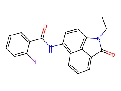 N-(1-ethyl-2-oxo-1,2-dihydrobenzo[cd]indol-6-yl)-2-iodobenzamide structure