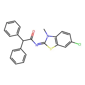 (E)-N-(6-chloro-3-methylbenzo[d]thiazol-2(3H)-ylidene)-2,2-diphenylacetamide structure