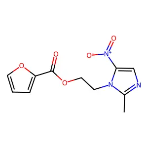 2-{5-nitro-2-methyl-1H-imidazol-1-yl}ethyl 2-furoate structure