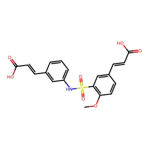 (E)-3-(3-(5-((E)-2-carboxyvinyl)-2-methoxyphenylsulfonamido)phenyl)acrylic acid structure