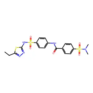 4-(dimethylsulfamoyl)-N-[4-[(5-ethyl-1,3,4-thiadiazol-2-yl)sulfamoyl]phenyl]benzamide structure