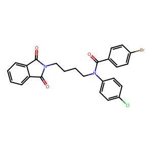 4-bromo-N-(4-chlorophenyl)-N-(4-(1,3-dioxoisoindolin-2-yl)butyl)benzamide structure