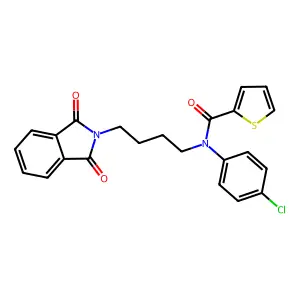 N-(4-chlorophenyl)-N-[4-(1,3-dioxoisoindol-2-yl)butyl]thiophene-2-carboxamide structure