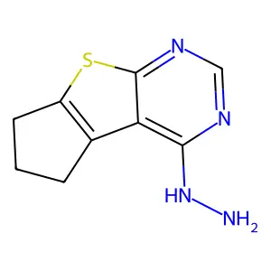 (2,3-Dihydro-1H-8-thia-5,7-diaza-cyclopenta[a]inden-4-yl)-hydrazine structure