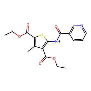 Diethyl 3-methyl-5-(nicotinamido)thiophene-2,4-dicarboxylate structure