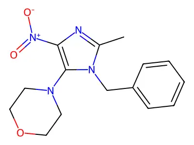 4-(1-benzyl-2-methyl-4-nitro-1H-imidazol-5-yl)morpholine structure