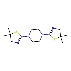 1,4-Bis(5,5-dimethyl-4,5-dihydro-1,3-thiazol-2-yl)piperazine structure