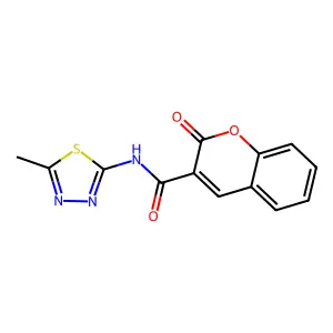 N-(5-methyl-1,3,4-thiadiazol-2-yl)-2-oxo-2H-chromene-3-carboxamide structure