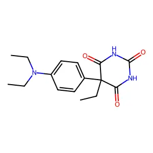 5-(4-(Diethylamino)phenyl)-5-ethylbarbituric acid structure