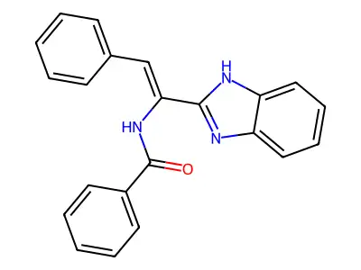 N-[1-(1H-benzimidazol-2-yl)-2-phenylethenyl]benzamide structure