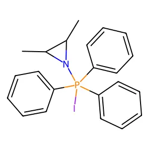 trans-(2,3-Dimethyl-1-aziridinyl)iodotriphenylphosphorane structure