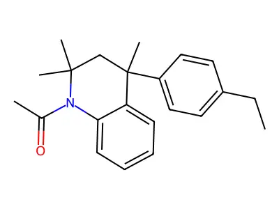 1-[4-(4-ethylphenyl)-2,2,4-trimethyl-3,4-dihydroquinolin-1(2H)-yl]ethanone structure