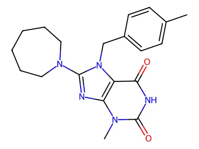 8-Azepan-1-yl-3-methyl-7-(4-methyl-benzyl)-3,7-dihydro-purine-2,6-dione structure