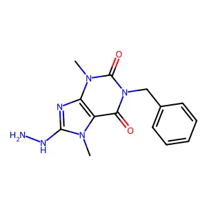 1-Benzyl-8-hydrazinyl-3,7-dimethylpurine-2,6-dione structure