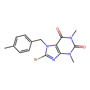 8-bromo-1,3-dimethyl-7-(4-methylbenzyl)-1H-purine-2,6(3H,7H)-dione structure