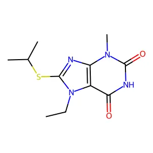 7-Ethyl-3-methyl-8-propan-2-ylsulfanylpurine-2,6-dione structure