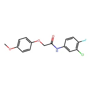 N-(3-chloro-4-fluorophenyl)-2-(4-methoxyphenoxy)acetamide structure