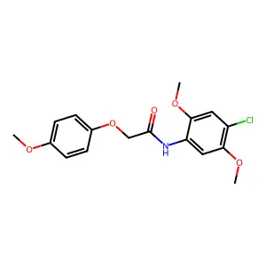 N-(4-chloro-2,5-dimethoxyphenyl)-2-(4-methoxyphenoxy)acetamide structure